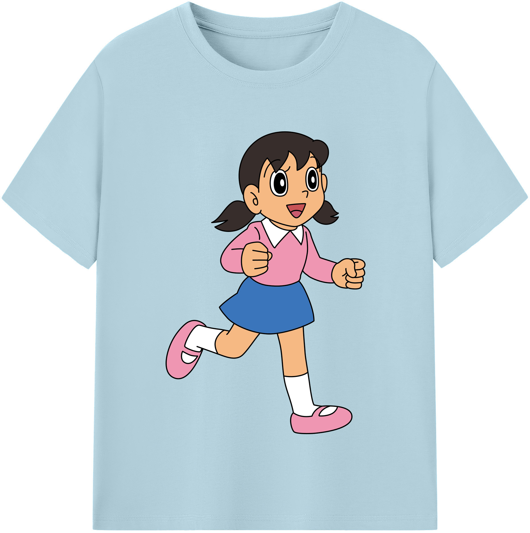 （画像用） ドラえもん みなもと しずか Doraemon Shizuka Minamoto 綿100％半袖Tシャツ（フロントプリント）